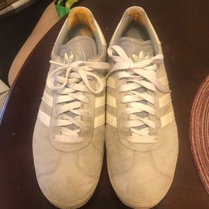 Adidas light gray Swede gazelles size 10